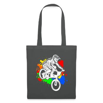 BMX cooles Retro Fan Geschenk Motiv für Junge Mädc - Stoffbeutel - Graphite - Vorne
