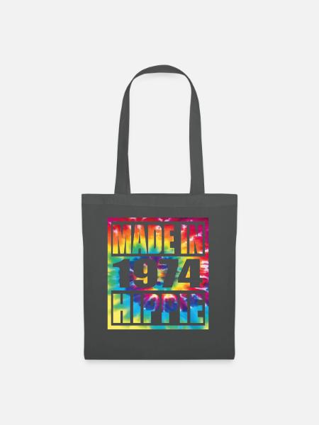 Hippie Birthday 1974 - Stoffbeutel - Graphite