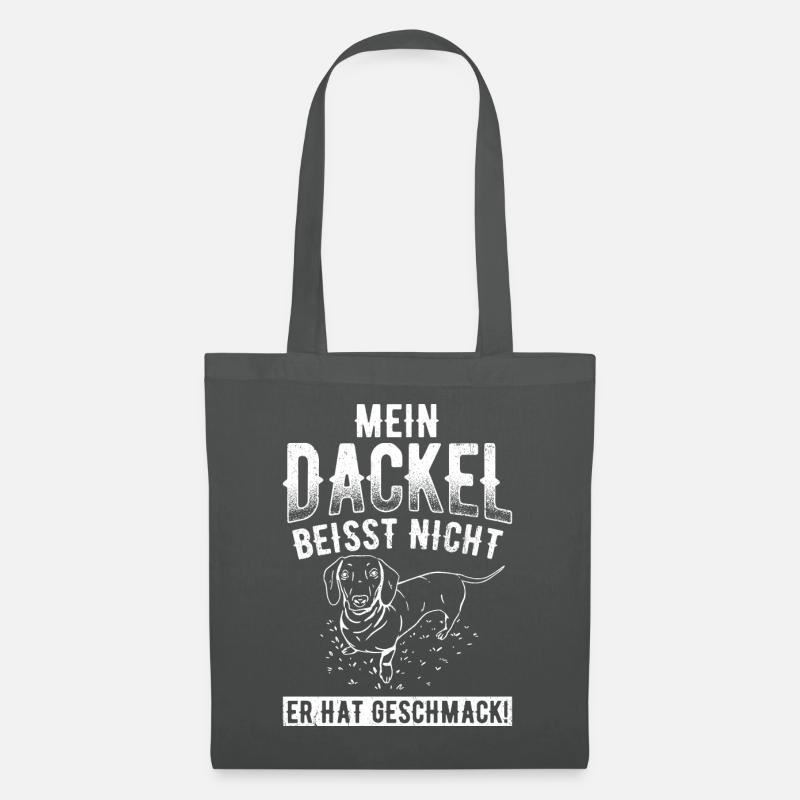 Mein Dackel beisst nicht, er hat Geschmack Dackel - Stoffbeutel - Graphite