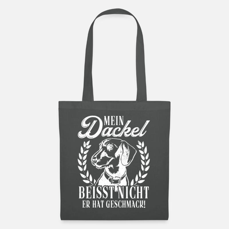 Mein Dackel beisst nicht, er hat Geschmack Dackel - Stoffbeutel - Graphite