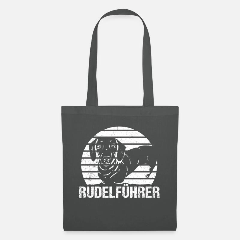 Dachshund Dackel Rauhaardackel Rudelführer Hundeli - Stoffbeutel - Graphite