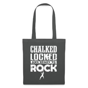 Klettern Bouldern CHALKED LOCKED AND READY TO ROCK - Stoffbeutel - Graphite - Vorne