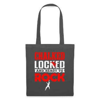 Klettern Bouldern CHALKED LOCKED AND READY TO ROCK - Stoffbeutel - Graphite - Vorne