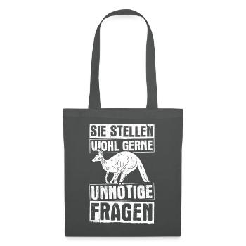 Sie Stellen Wohl Gerne Unnötige Fragen Lustiges Kä - Stoffbeutel - Graphite - Vorne