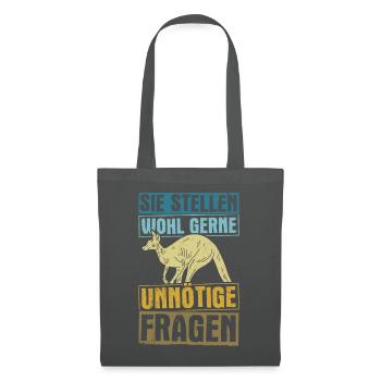 Sie Stellen Wohl Gerne Unnötige Fragen Känguru - Stoffbeutel - Graphite - Vorne