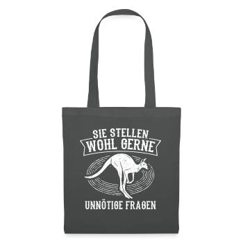 Sie Stellen Wohl Gerne Unnötige Fragen Känguru - Stoffbeutel - Graphite - Vorne