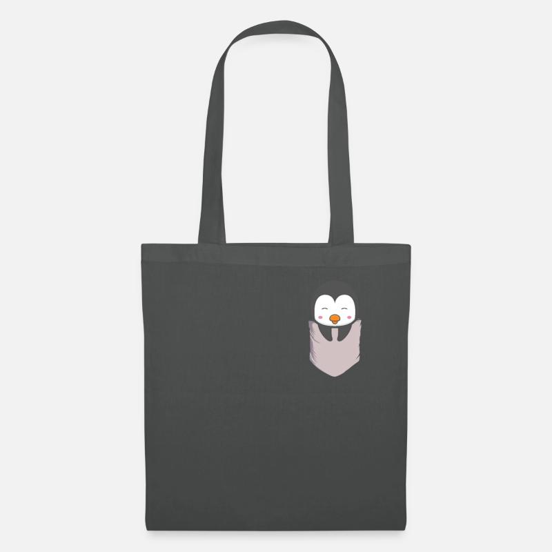Pinguin Liebe Pocket Pinguine - Stoffbeutel - Graphite