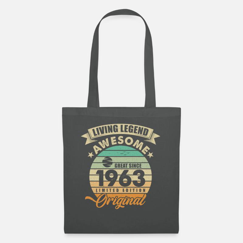 1963 Geburtstag Retro Orginal - Stoffbeutel - Graphite