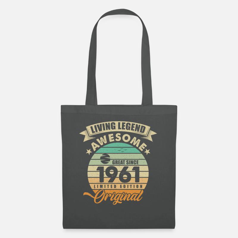 1961 Geburtstag Retro Orginal - Stoffbeutel - Graphite