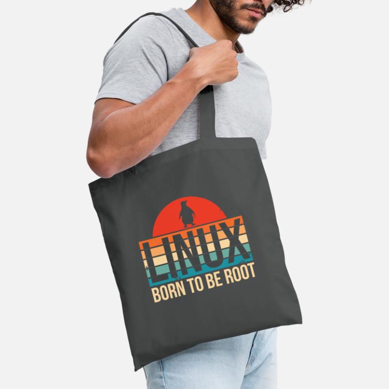 Linux né pour être Root Penguin Nerd Coding Geek Sac en tissu