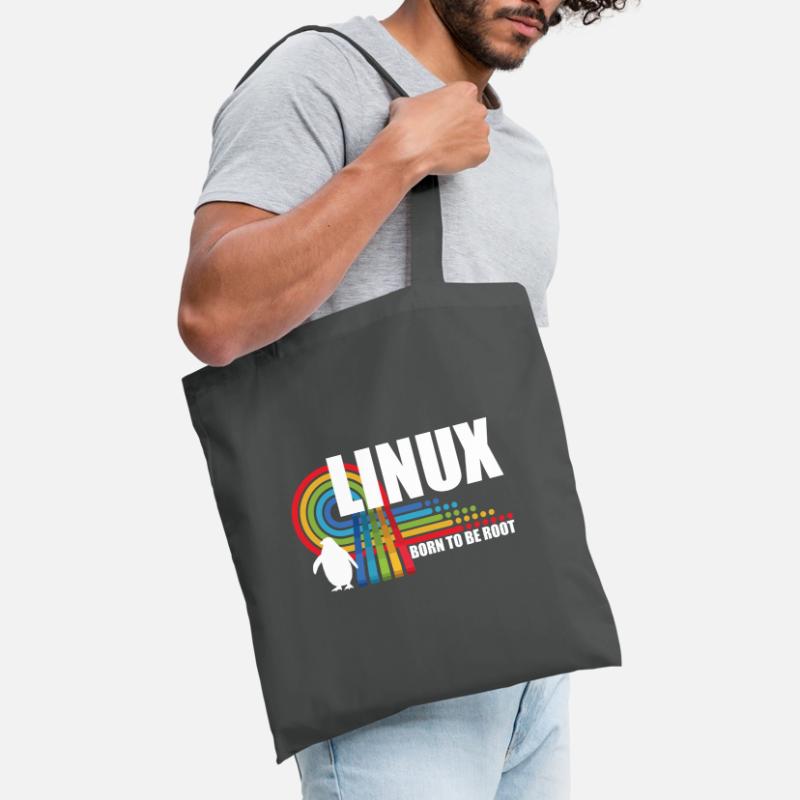 Né pour être Root Penguin Linux Nerd Coding Geek Sac en tissu