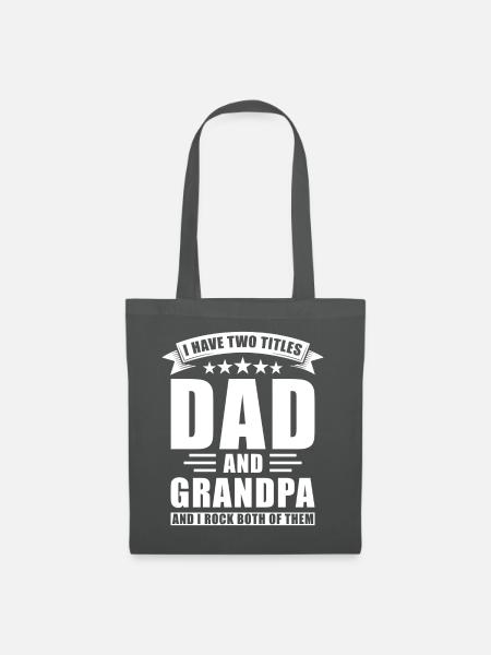 Papa und Opa Zwei Titel - Stoffbeutel - Graphite