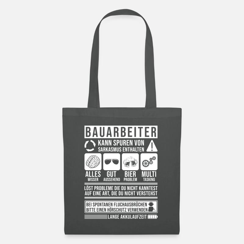 Bauarbeiter Baustelle - Stoffbeutel - Graphite