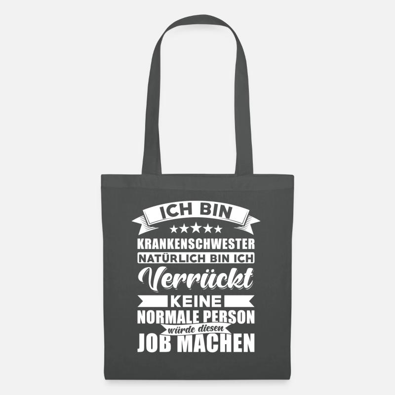 krankenschwester lustig Verrückte Krankenschwester - Stoffbeutel - Graphite