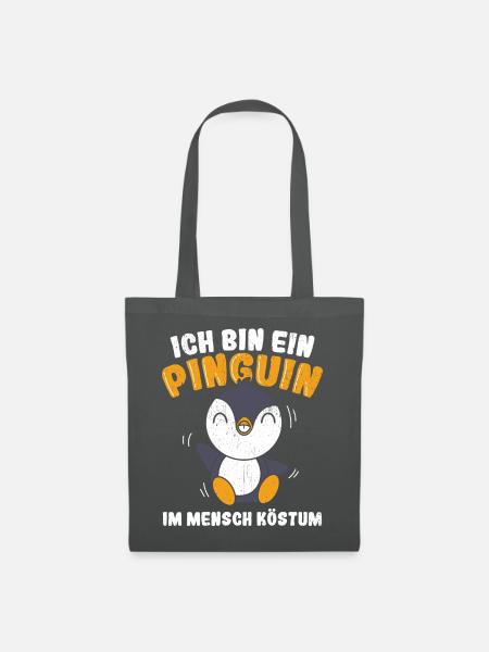 Pinguin Kostüm Penguin Kinder Erwachsenen Geschenk - Stoffbeutel - Graphite