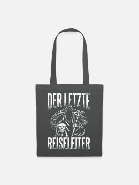 Sensenmann Der letzte Reiseleiter Tod Skelett Spru - Stoffbeutel - Graphite