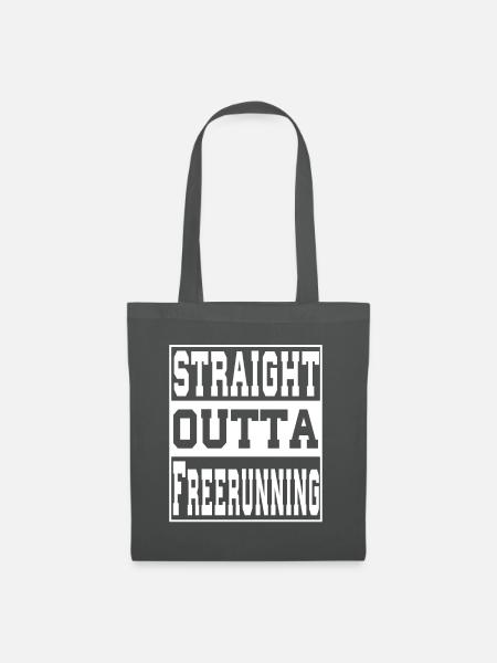 Freerunning Spruch lustig - Stoffbeutel - Graphite