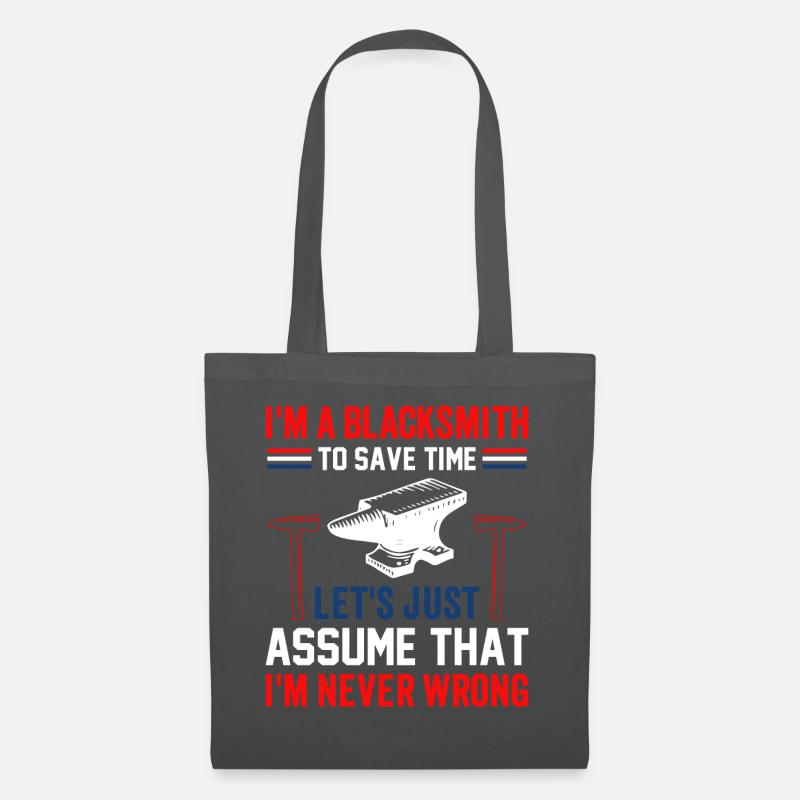 I'm a Blacksmith to save time - Stoffbeutel - Graphite