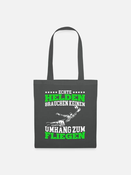 Echte Helden brauchen keinen Umhang zum Fliegen - - Stoffbeutel - Graphite