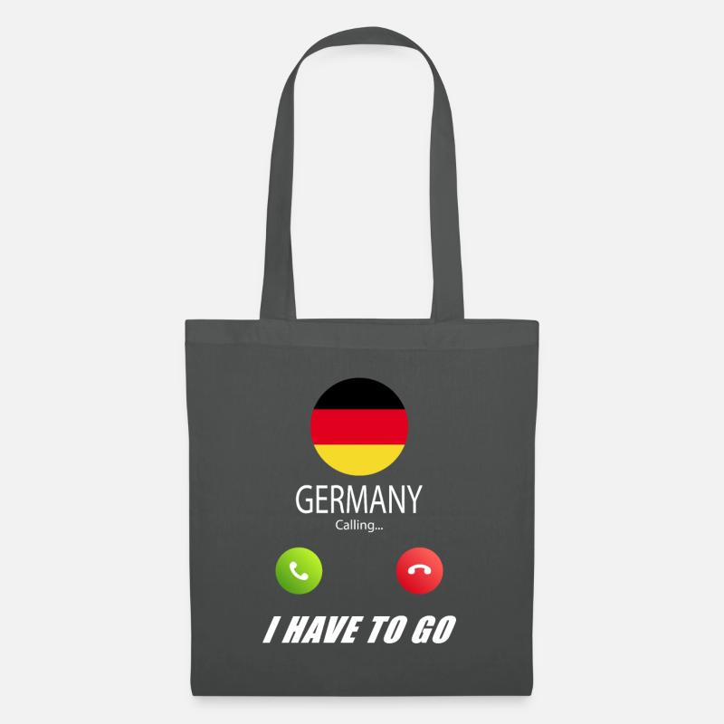 Deutschland ruft an Lusiger Flaggen Spruch - Stoffbeutel - Graphite