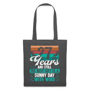 27 Year Old Kitesurfer Kiteboarding 27 Birthday - Stoffbeutel - Graphite - Vorne