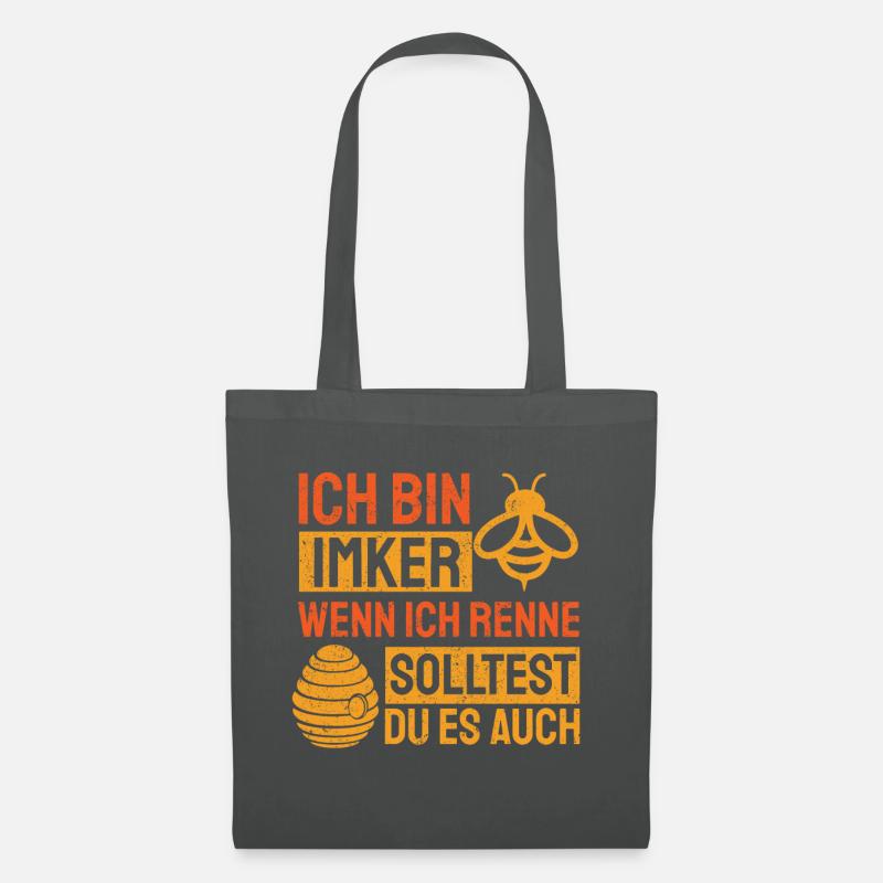 Ich bin Imker wenn ich renne - Stoffbeutel - Graphite