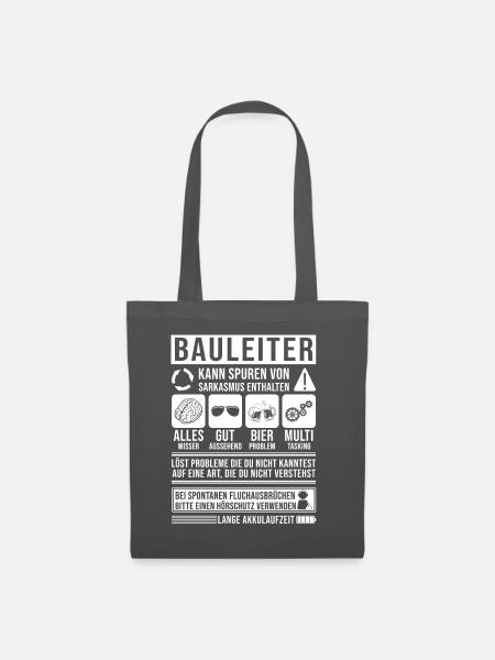 Bauleiter Spruch lustig - Stoffbeutel - Graphite