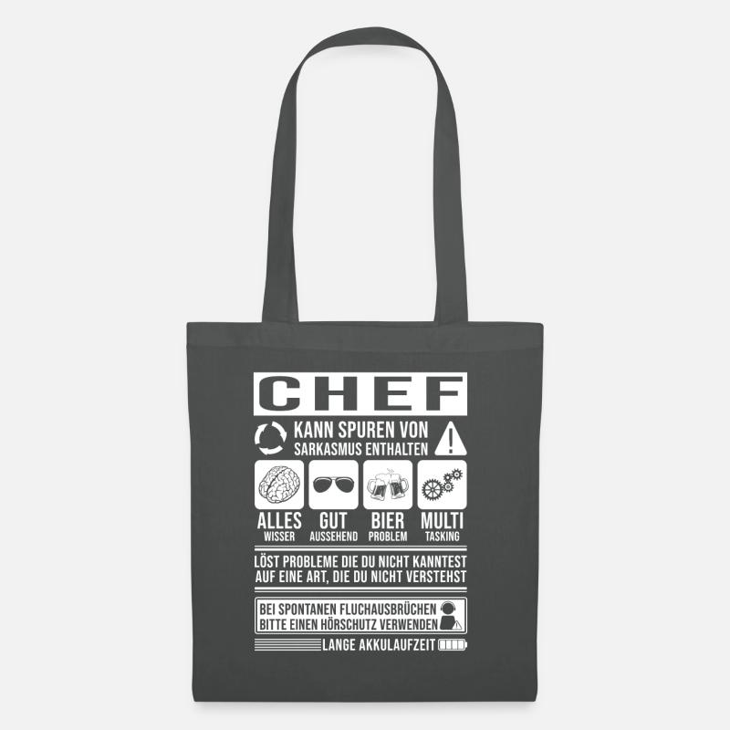 Chef Spruch lustig - Stoffbeutel - Graphite