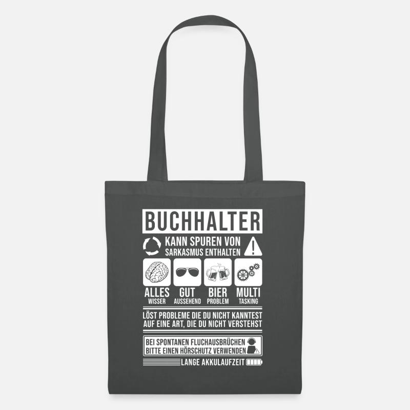 Buchhalter Spruch lustig - Stoffbeutel - Graphite
