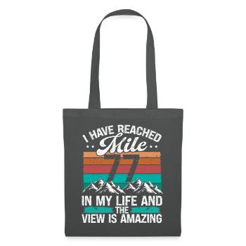 77 Year Old Hiker Mountains Hiking 77 Birthday - Stoffbeutel - Graphite - Vorne