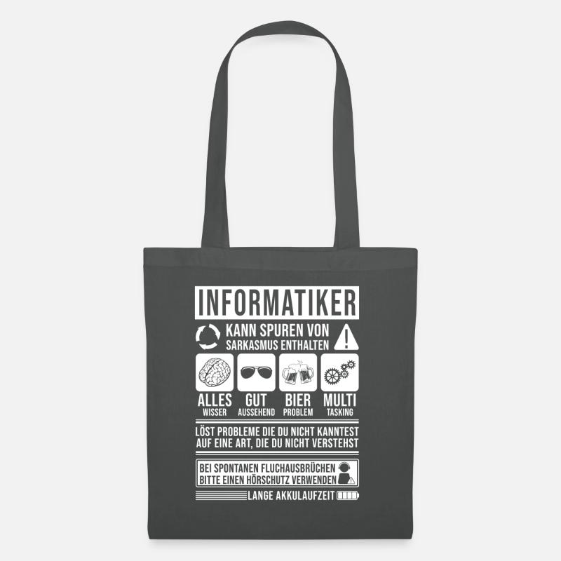 Informatiker Spruch lustig - Stoffbeutel - Graphite