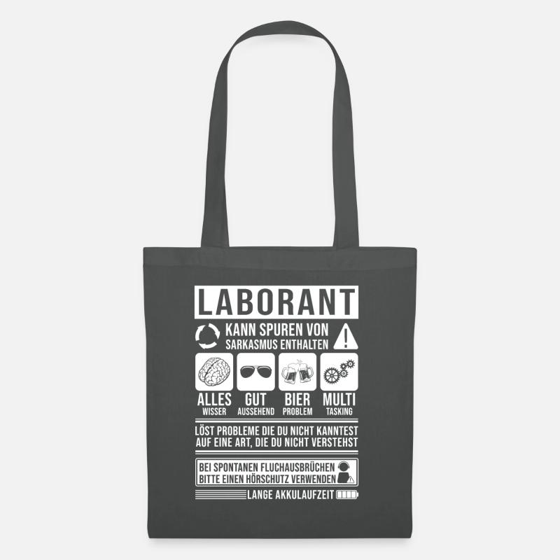 Laborant Spruch lustig - Stoffbeutel - Graphite