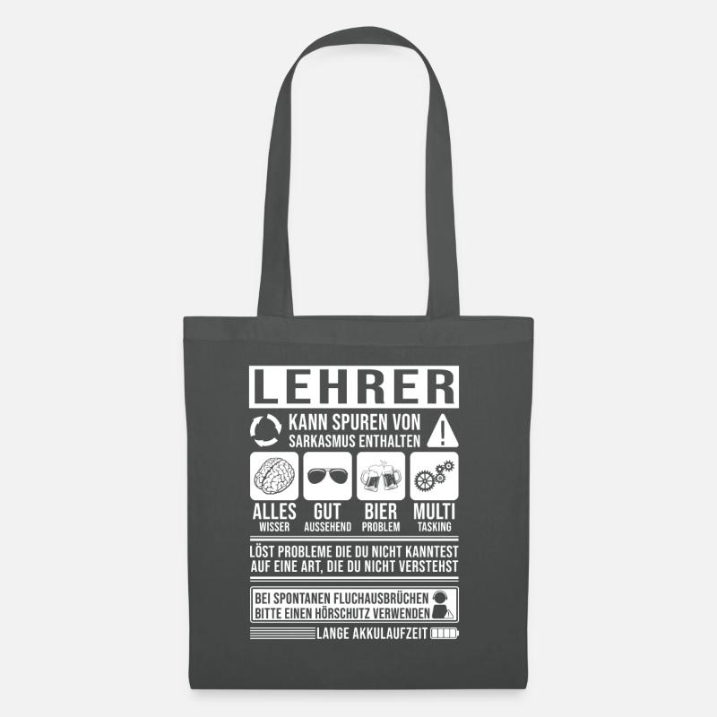 Lehrer Spruch lustig - Stoffbeutel - Graphite