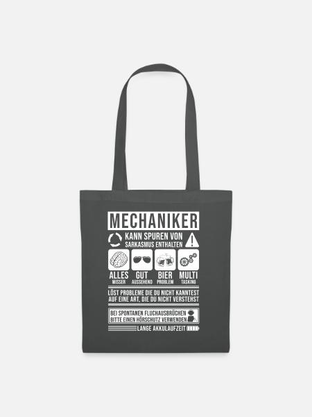 Mechaniker Spruch lustig - Stoffbeutel - Graphite