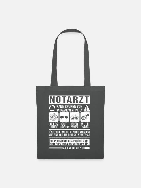 Notarzt Spruch lustig - Stoffbeutel - Graphite