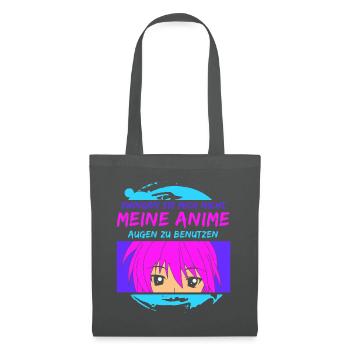 Zwingen sie mich nicht meine Anime Augen - Stoffbeutel - Graphite - Vorne