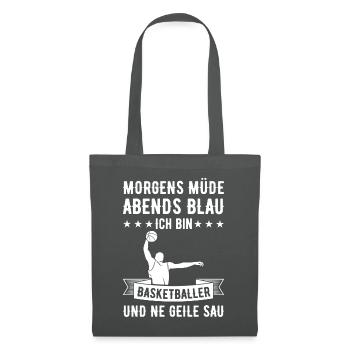Morgens Müde Abends Blau Basketballer - Stoffbeutel - Graphite - Vorne