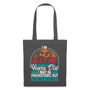 62 Birthday Idea Men Birthdays Funny 62 Year Old - Stoffbeutel - Graphite - Vorne