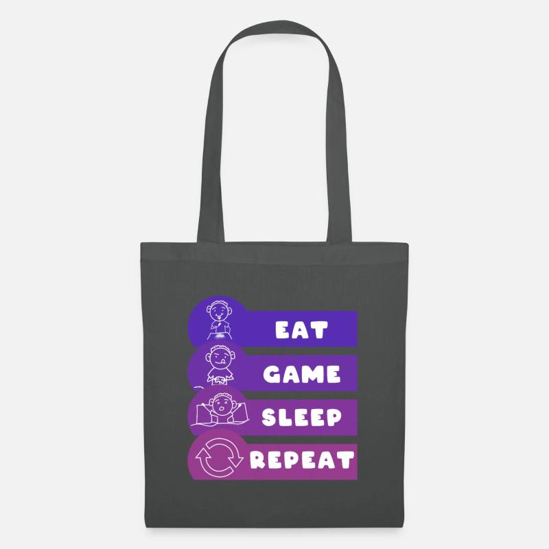 Eat Game Sleep Repeat - Stoffbeutel - Graphite