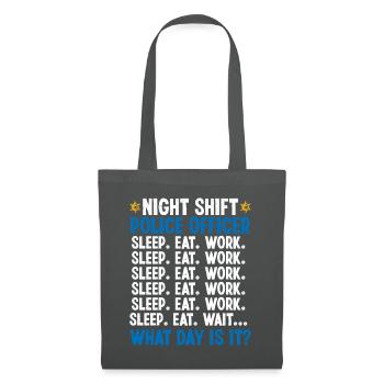 Policier de nuit Quel jour Policier - Sac en tissu - gris graphite - Devant