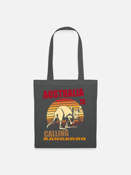 Känguru Retro Australien Calling Outback - Stoffbeutel - Graphite