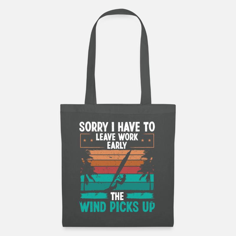 Windsurfing Leave Work Early Funny Windsurfer - Stoffbeutel - Graphite