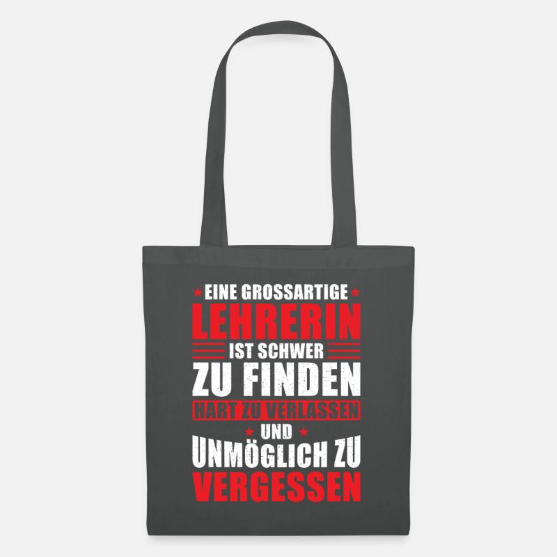 Lehrerin Abschied Spruch Eine großartige Lehrerin - Stoffbeutel - Graphite