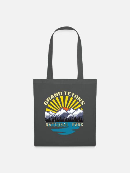Gebirge Nationalpark Grand Teton Souvenir Wyoming - Stoffbeutel - Graphite