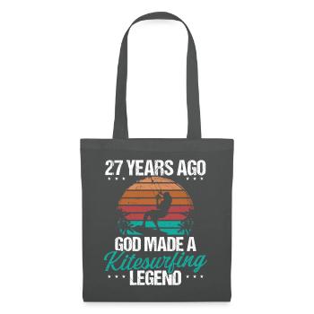 27 Birthday Kitesurf Legend Kiteboard 27 Year Old - Stoffbeutel - Graphite - Vorne