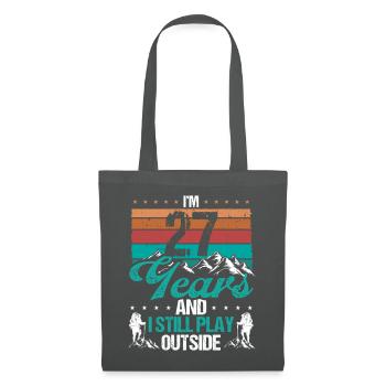 27 Year Old Hiker Mountains Hiking 27 Birthday - Stoffbeutel - Graphite - Vorne