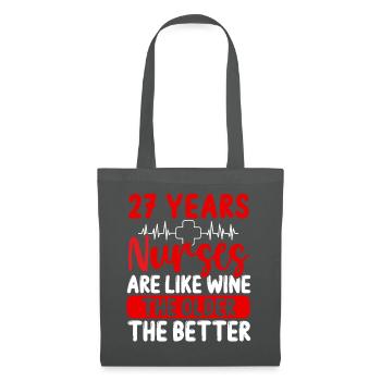 27 Year Old Nurse Appreciation Wine 27 Birthday - Stoffbeutel - Graphite - Vorne