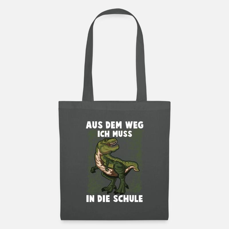 T-Rex Schule Schulkind Dino Geschenk Schulstart - Stoffbeutel - Graphite