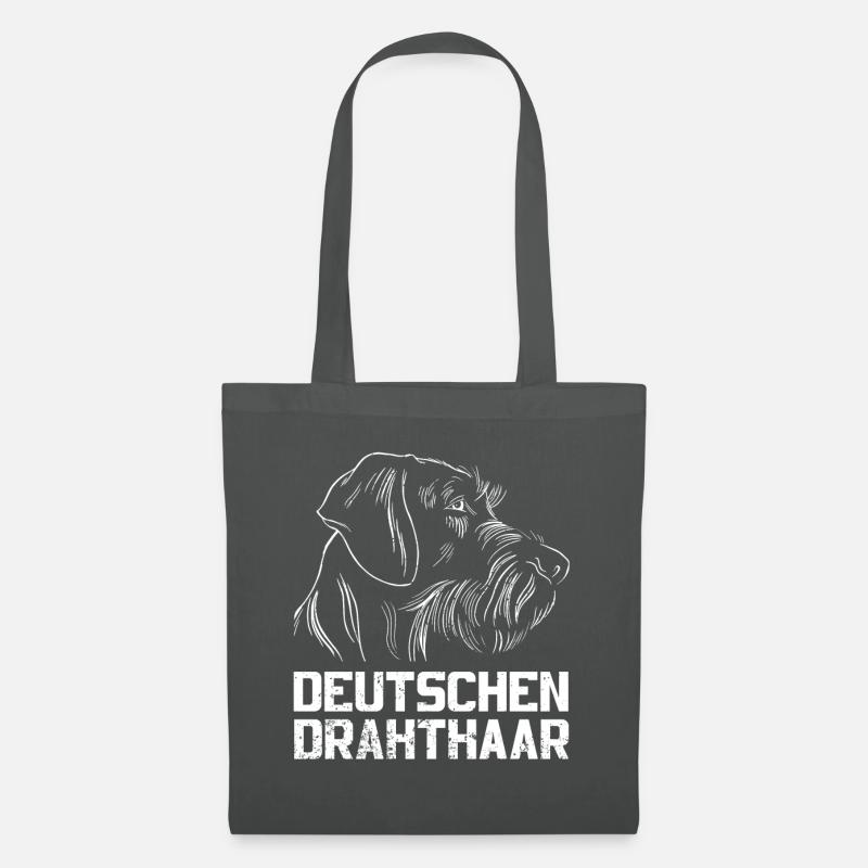 Deutschen Drahthaar Jagdhund Hundebsitzer - Stoffbeutel - Graphite