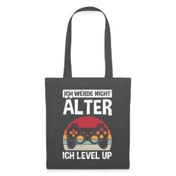 Ich werde nicht Älter Ich Level Up | Gaming Konsol - Stoffbeutel - Graphite - Vorne